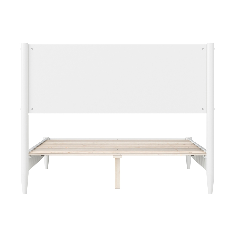 AFI Pasadena Full Solid Wood Low Profile Platform Bed in White
