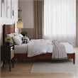 AFI Pasadena Full Solid Wood Low Profile Platform Bed in Walnut