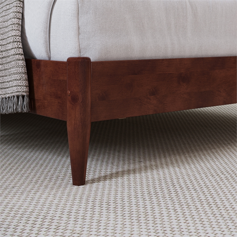 AFI Pasadena Full Solid Wood Low Profile Platform Bed in Walnut