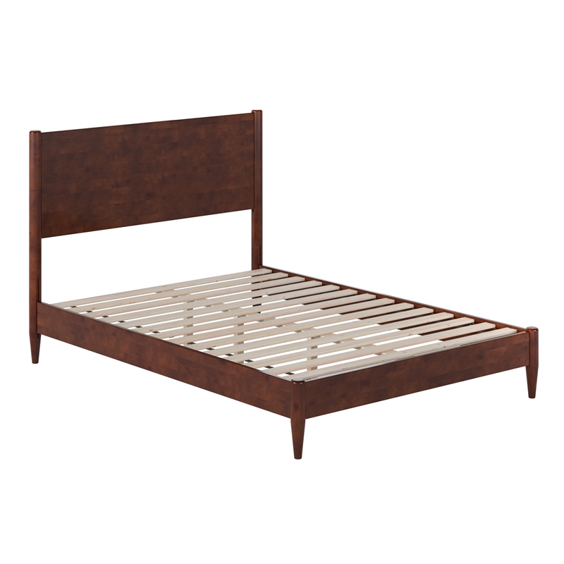 AFI Pasadena Full Solid Wood Low Profile Platform Bed in Walnut