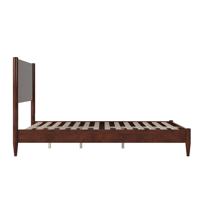 AFI Pasadena Full Solid Wood Low Profile Platform Bed in Walnut