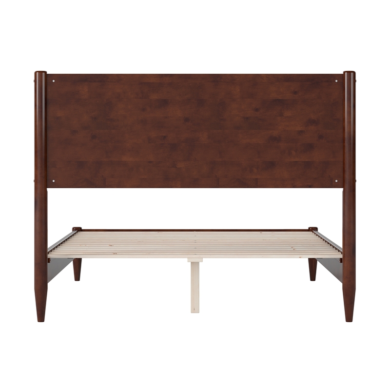 AFI Pasadena Full Solid Wood Low Profile Platform Bed in Walnut