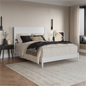 afi pasadena queen solid wood low profile platform bed in white