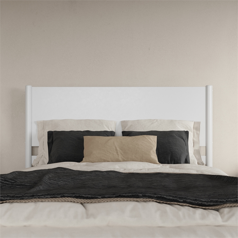 AFI Pasadena Queen Solid Wood Low Profile Platform Bed in White