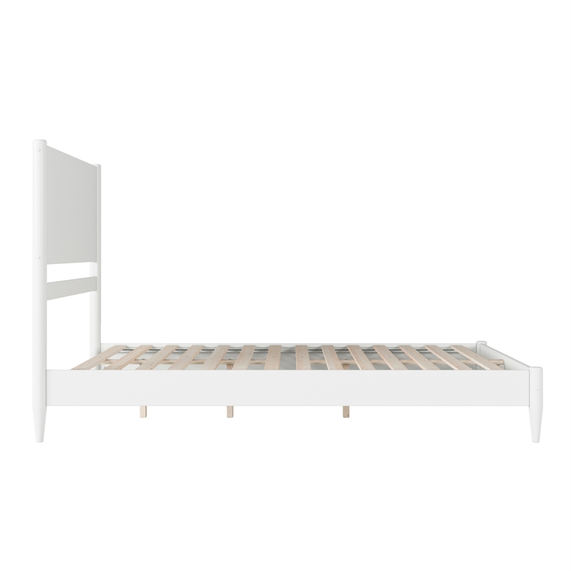 AFI Pasadena Queen Solid Wood Low Profile Platform Bed in White