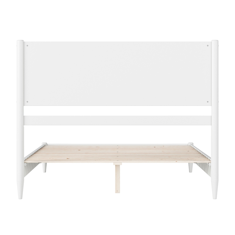 AFI Pasadena Queen Solid Wood Low Profile Platform Bed in White