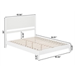 AFI Pasadena Queen Solid Wood Low Profile Platform Bed in White