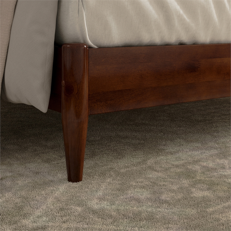 Pasadena Queen Solid Wood Low Profile Platform Bed in Walnut