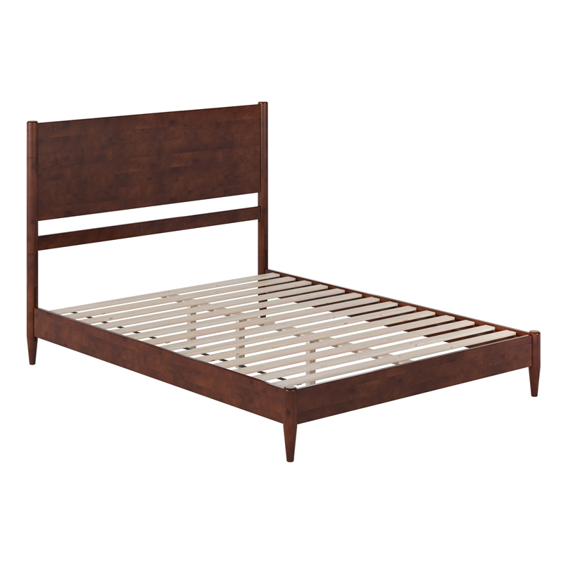 Pasadena Queen Solid Wood Low Profile Platform Bed in Walnut