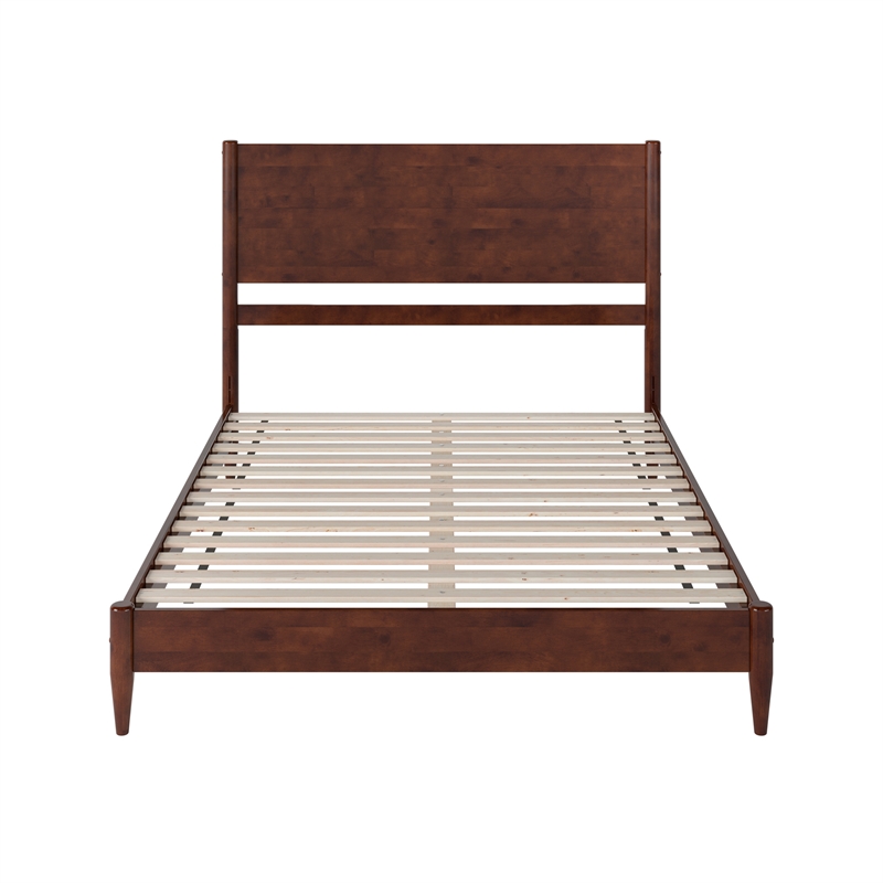 Pasadena Queen Solid Wood Low Profile Platform Bed in Walnut