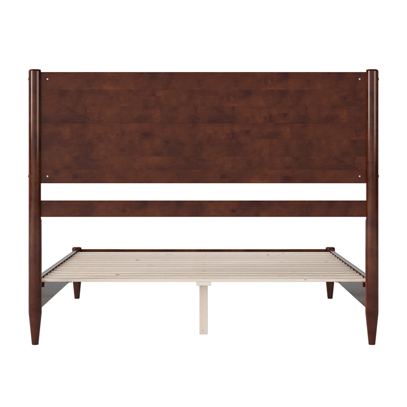 Pasadena Queen Solid Wood Low Profile Platform Bed in Walnut