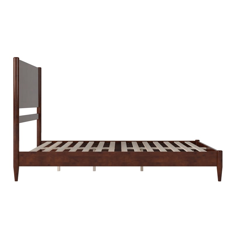 Pasadena Queen Solid Wood Low Profile Platform Bed in Walnut