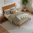 Pasadena Queen Wood Low Profile Platform Bed in Light Toffee