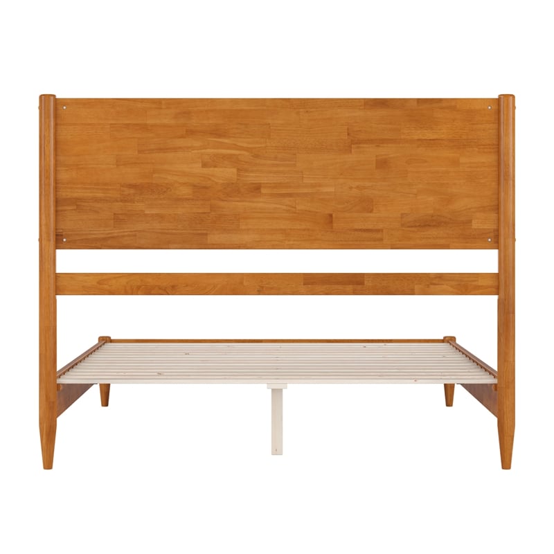 Pasadena Queen Wood Low Profile Platform Bed in Light Toffee