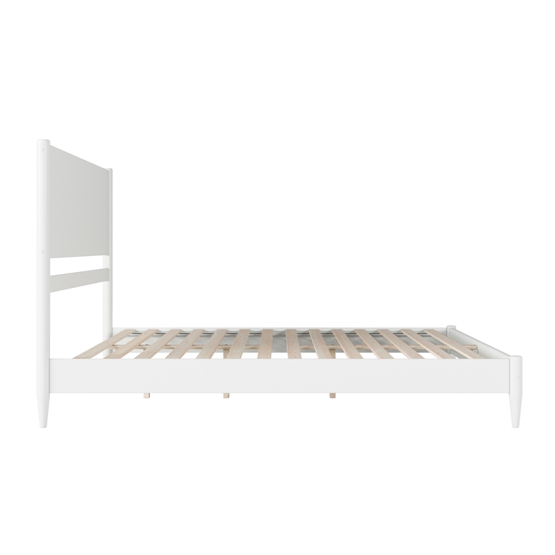 AFI Pasadena King Solid Wood Low Profile Platform Bed in White