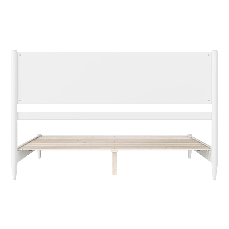 AFI Pasadena King Solid Wood Low Profile Platform Bed in White
