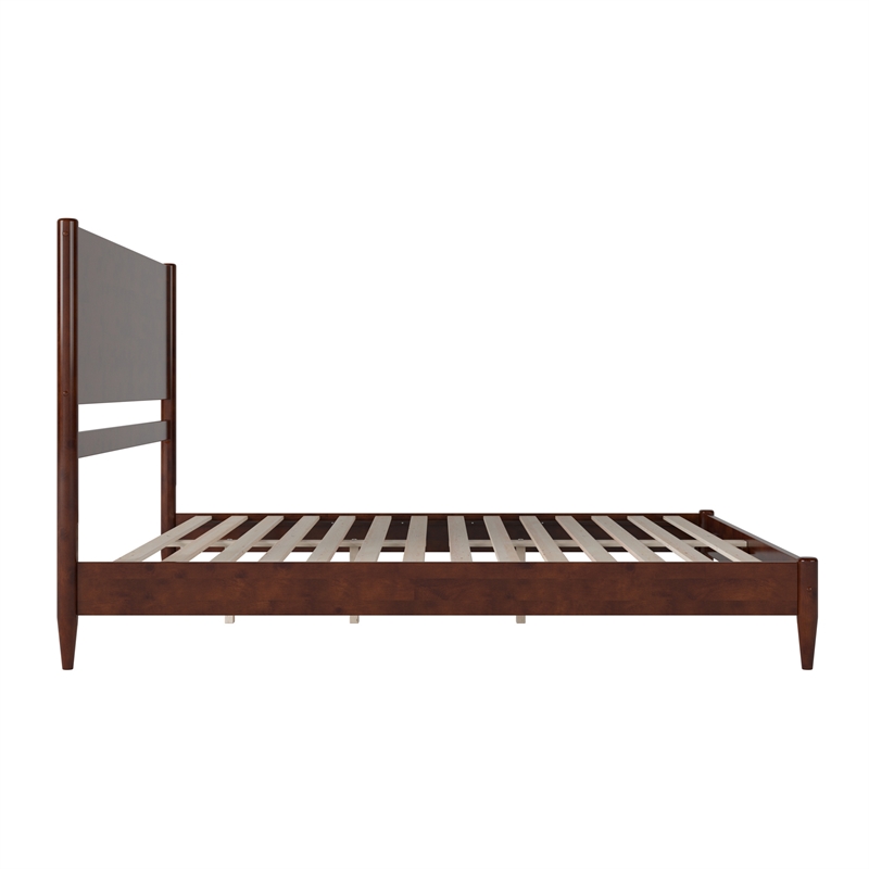 AFI Pasadena King Solid Wood Low Profile Platform Bed in Walnut