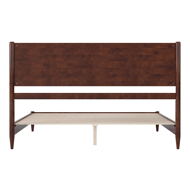 AFI Pasadena King Solid Wood Low Profile Platform Bed in Walnut