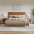 Pasadena King Solid Wood Low Profile Platform Bed in Light Toffee