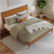 Pasadena King Solid Wood Low Profile Platform Bed in Light Toffee