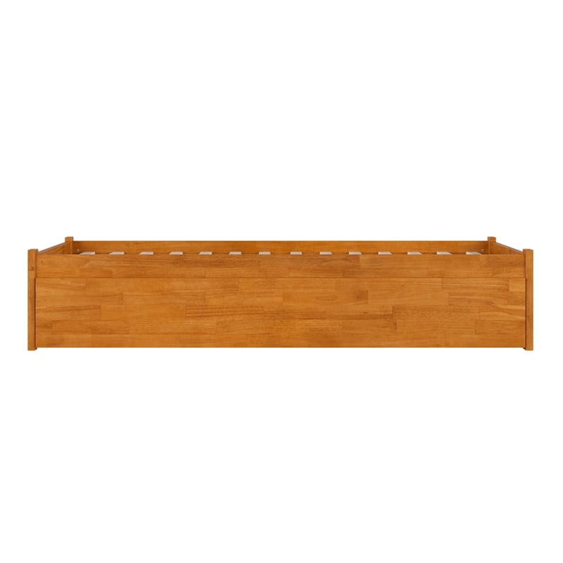 Concord Twin XL Wood Platform Bed with Footboard and TXL Trundle in Light Toffee