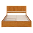 Nantucket King Wood Platform Bed with Footboard and TXL Trundle in Light Toffee