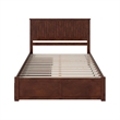 Nantucket King Wood Platform Bed with Footboard and Storage Drawers in Walnut