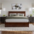 Nantucket King Wood Platform Bed with Footboard and Storage Drawers in Walnut