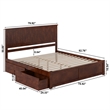 Nantucket King Wood Platform Bed with Footboard and Storage Drawers in Walnut