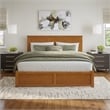 Nantucket King Wood Platform Bed with Footboard and Drawers in Light Toffee
