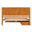 Nantucket King Wood Platform Bed with Footboard and Drawers in Light Toffee