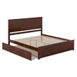 Nantucket King Wood Platform Bed with Matching Footboard & TXL Trundle in Walnut