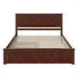 Nantucket King Wood Platform Bed with Matching Footboard & TXL Trundle in Walnut