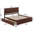Nantucket King Wood Platform Bed with Matching Footboard & TXL Trundle in Walnut