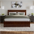 Nantucket King Wood Platform Bed with Matching Footboard & TXL Trundle in Walnut