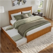 Nantucket King Platform Bed w/Matching Footboard & TXL Trundle in Light Toffee
