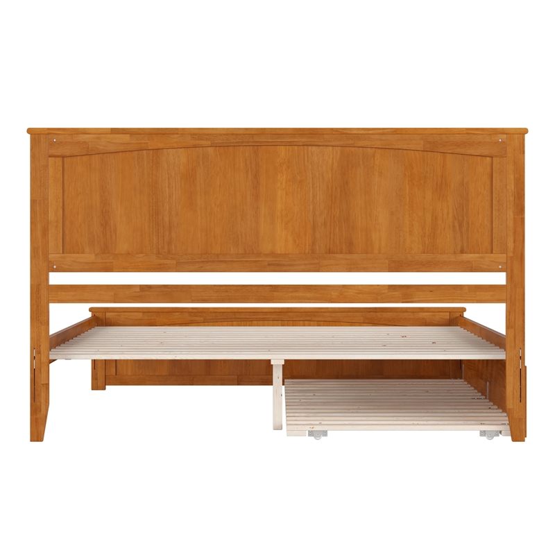 Nantucket King Platform Bed w/Matching Footboard & TXL Trundle in Light Toffee