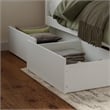 Nantucket King Wood Platform Bed with Matching Footboard and Drawers in White