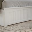 Nantucket King Wood Platform Bed with Matching Footboard and Drawers in White
