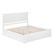 Nantucket King Wood Platform Bed with Matching Footboard and Drawers in White