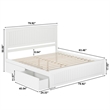 Nantucket King Wood Platform Bed with Matching Footboard and Drawers in White