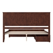 Nantucket King Wood Platform Bed with Matching Footboard and Drawers in Walnut