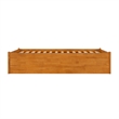 Concord Full Wood Platform Bed with Footboard and Twin Trundle in Light Toffee