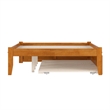 Concord Full Wood Platform Bed with Footboard and Twin Trundle in Light Toffee