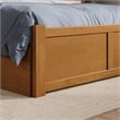 Concord Full Wood Platform Bed with Footboard and Full Trundle in Light Toffee