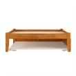 Concord Full Wood Platform Bed with Footboard and Full Trundle in Light Toffee