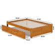 Concord Full Wood Platform Bed with Footboard and Full Trundle in Light Toffee