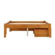 Concord Full Wood Platform Bed with Footboard and Drawers in Light Toffee