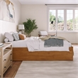Concord Queen Wood Platform Bed with Footboard and TXL Trundle in Light Toffee