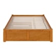 Concord Queen Wood Platform Bed with Footboard and TXL Trundle in Light Toffee